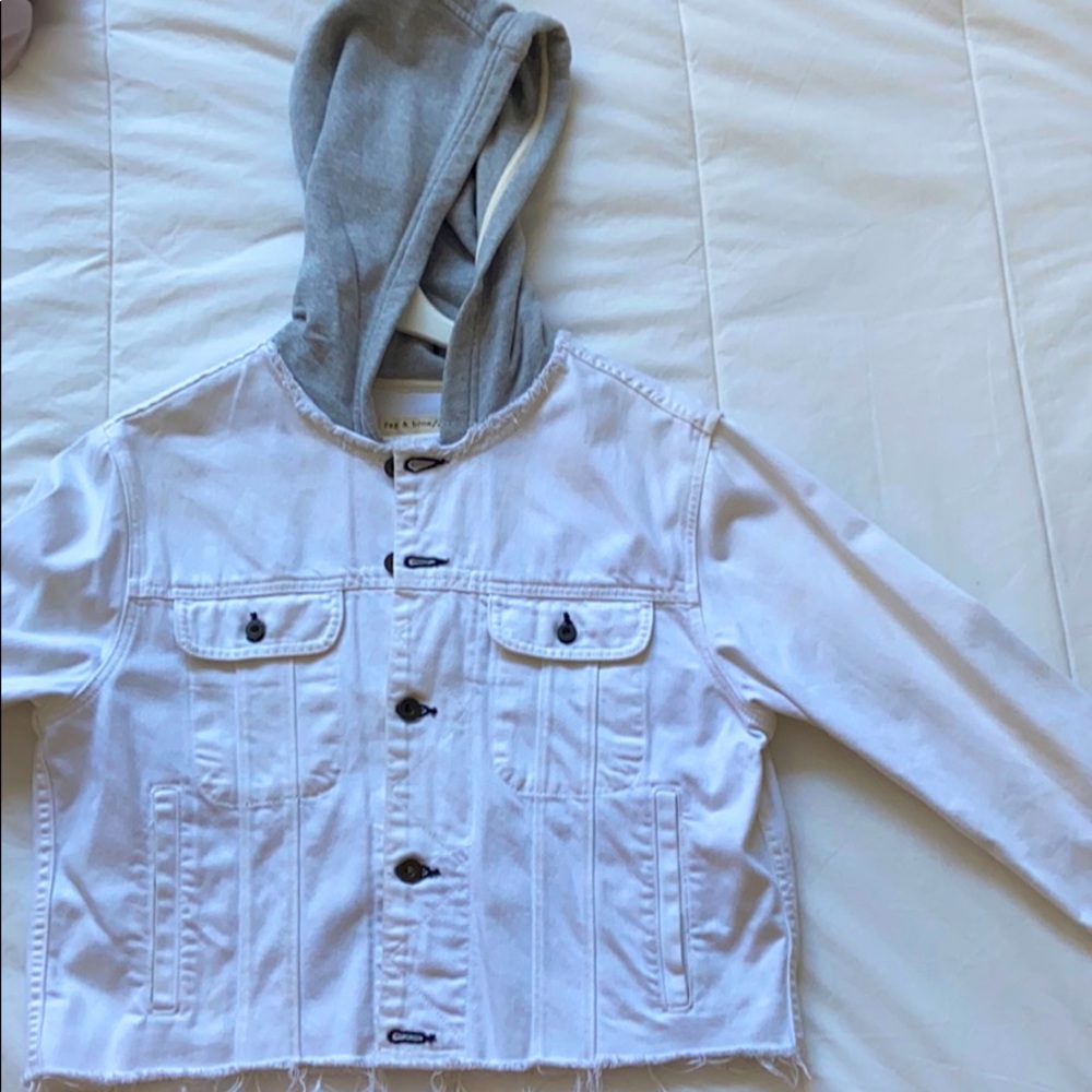 Rag & Bone Cropped Denim Jacket with hood so soft!
